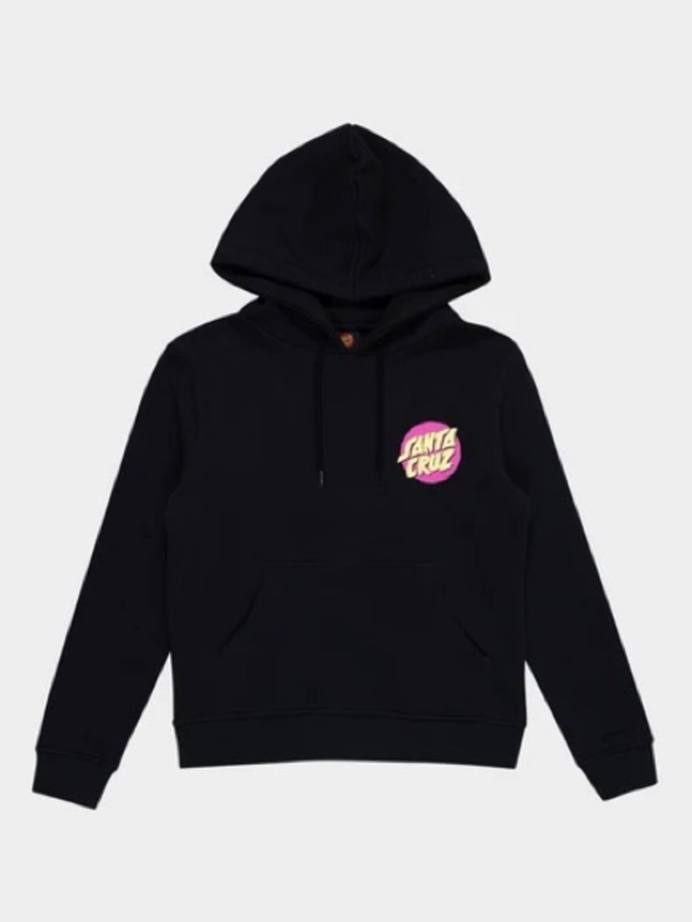 Santa Cruz Black Hoodie with White Logo Tag